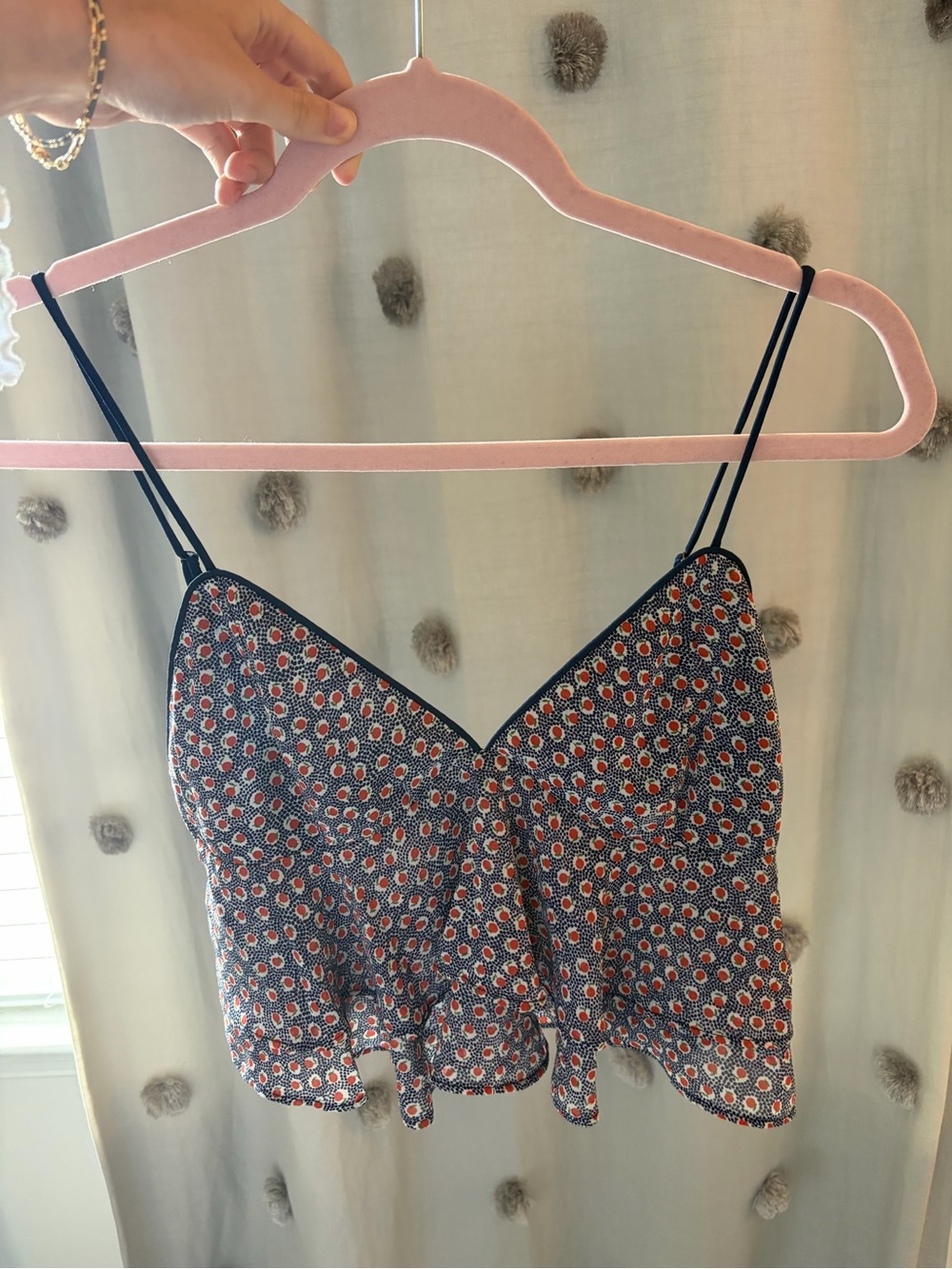Dress Forum Navy Floral Spaghetti-Strap Crop Cami
